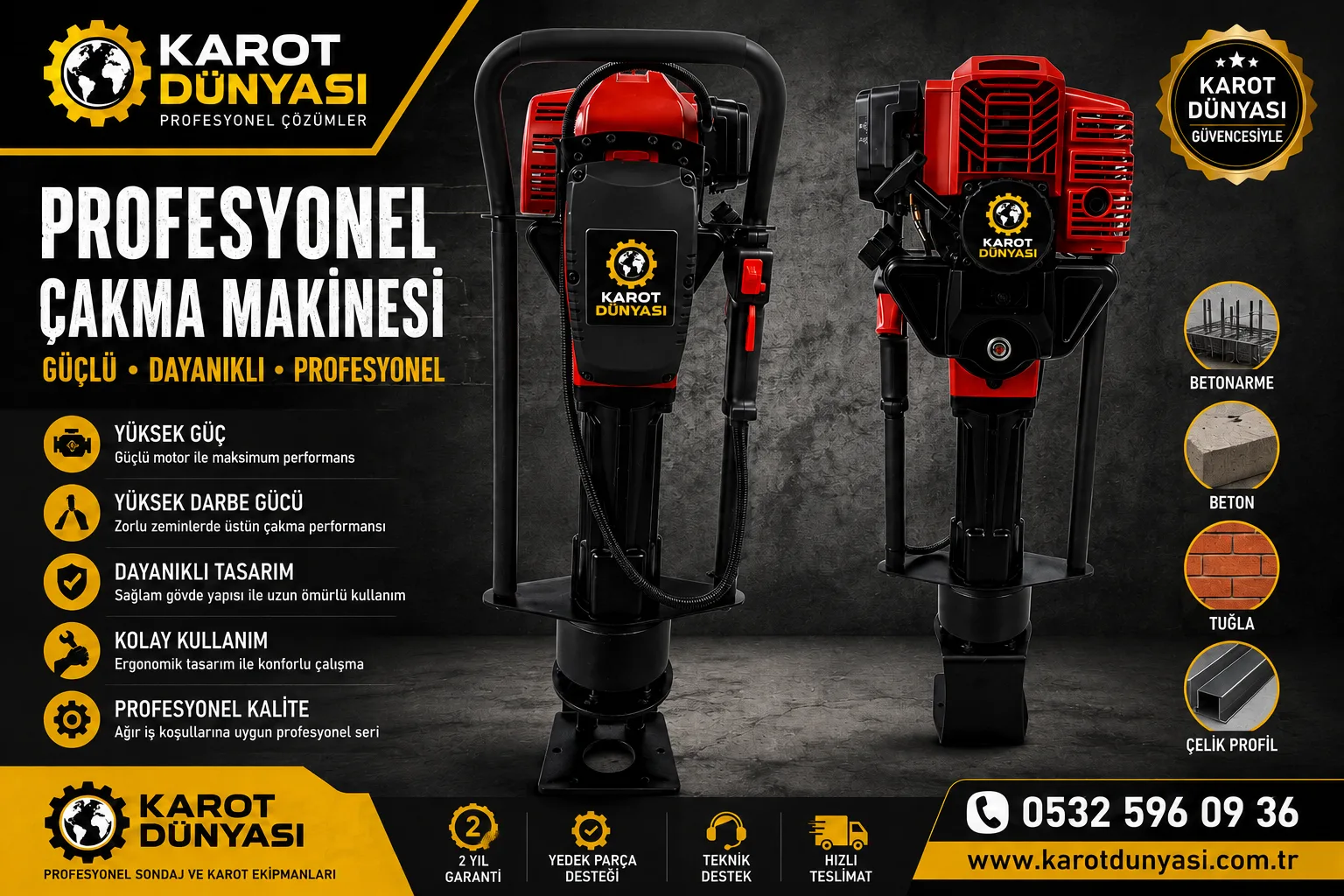 Kazık Çakma Ges, Karayolları, Çit, Güneş Panelleri + 2 Aparat Hediye