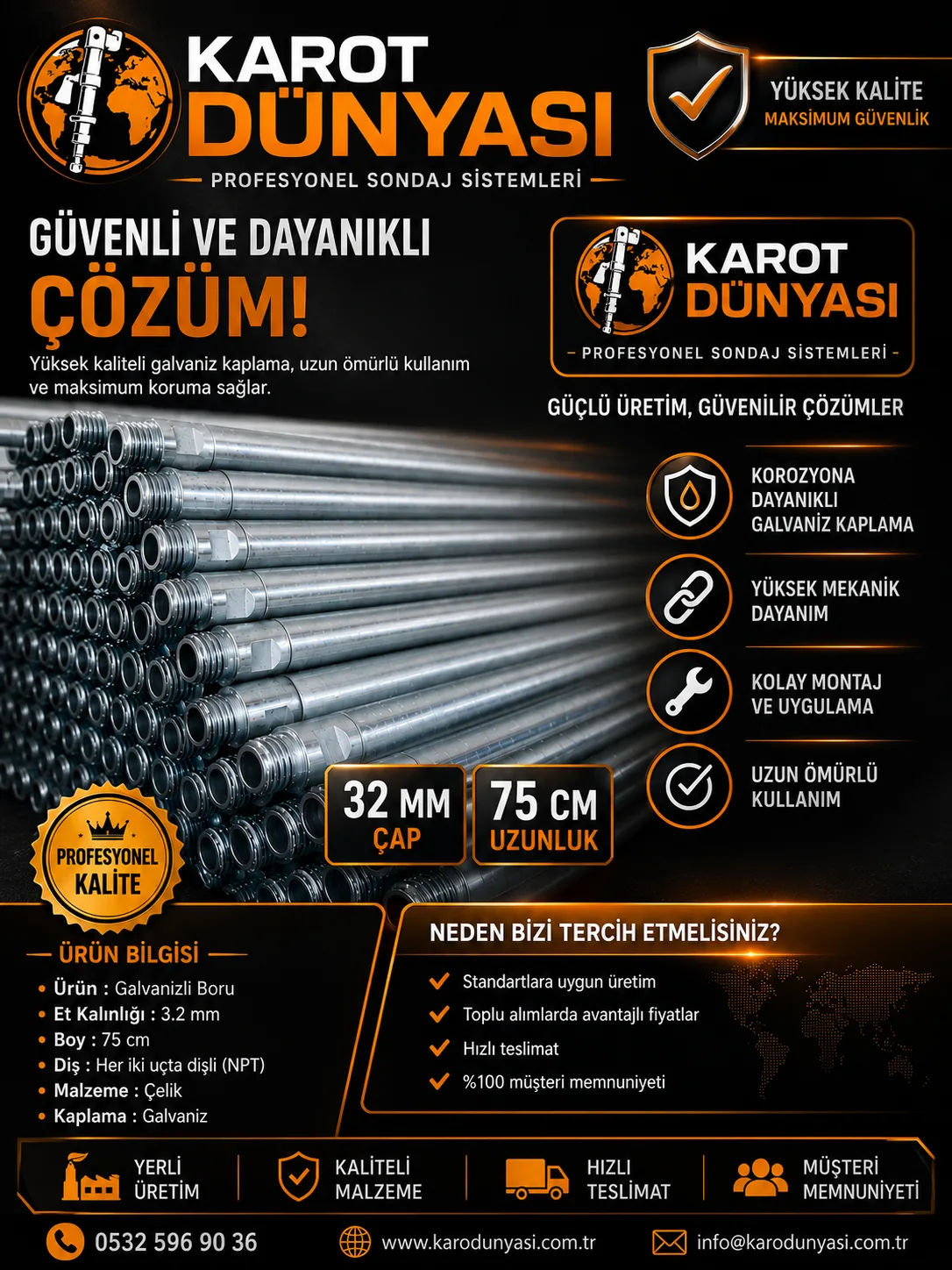 3 Hp Benzinli Karot Makinesi Seti 5 Metre Profesyonel